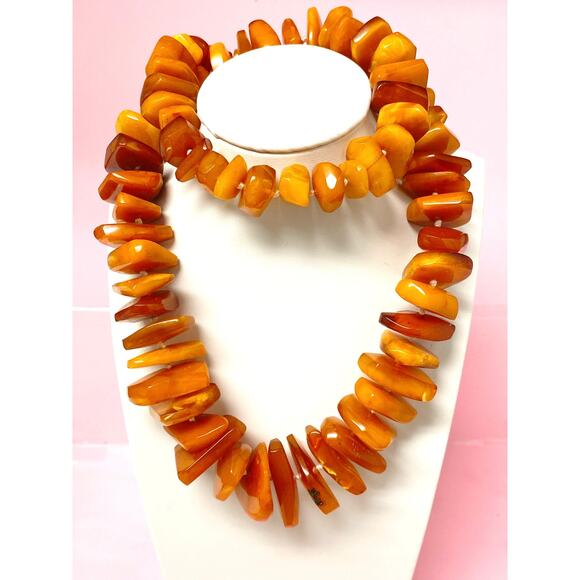 Vintage Baltic Amber Butterscotch Beaded Necklace 24 Inches - Picture 1 of 7